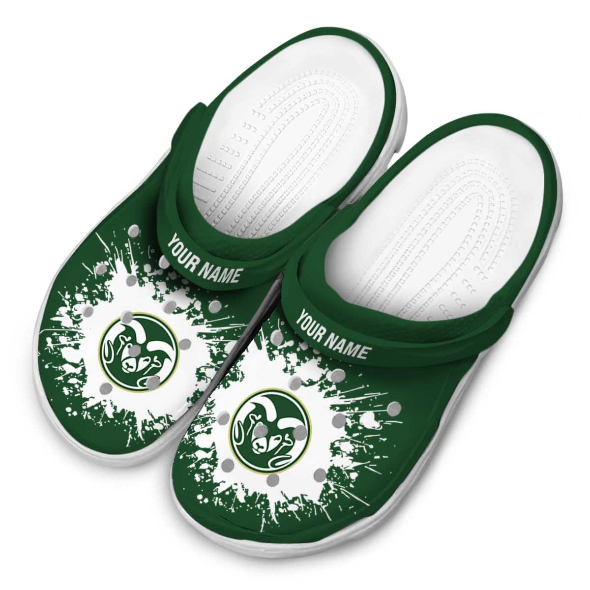Merchidea Colorado State Rams NCAA Sport Crocs Crocband Clogs Shoes Comfortable For Men Women and Kids