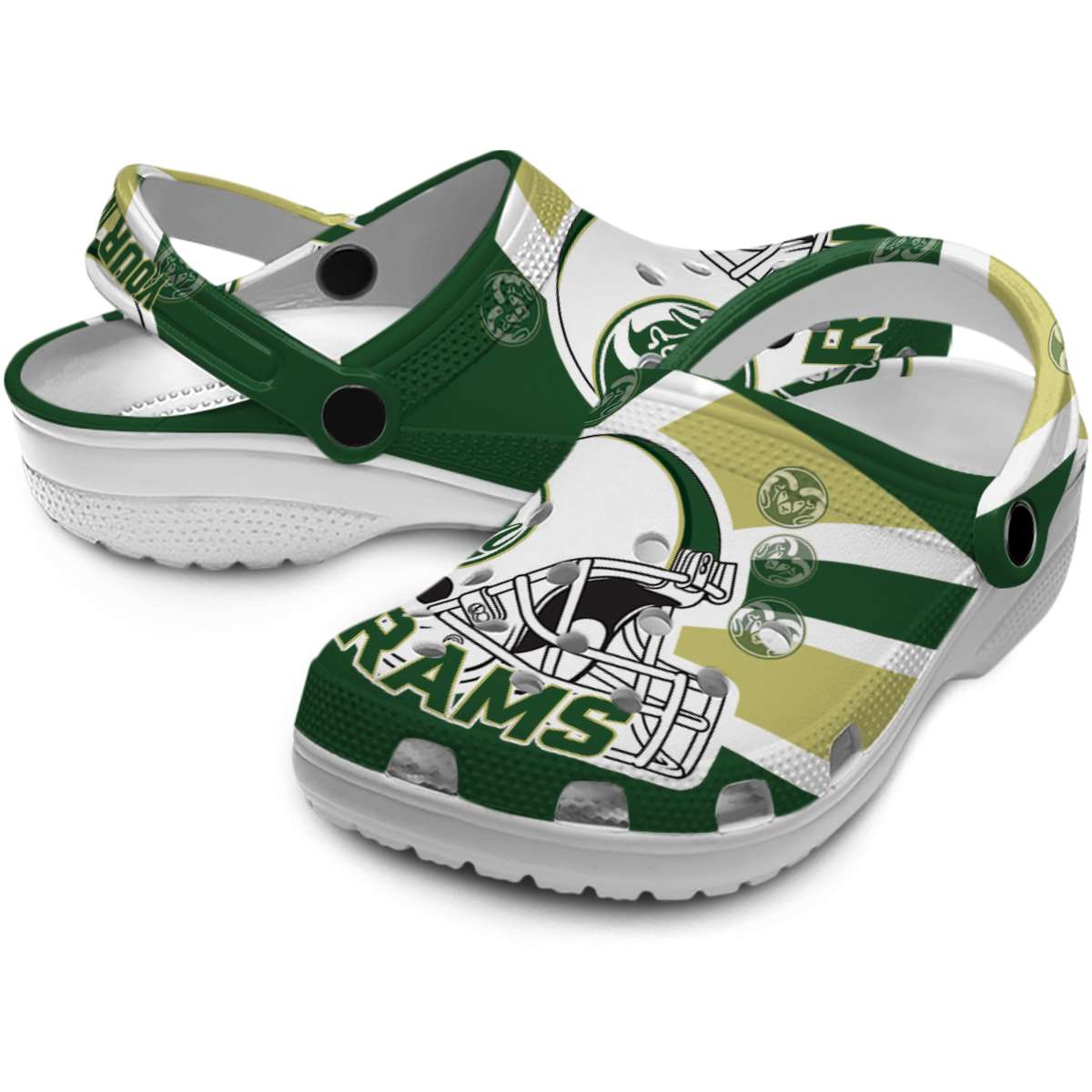 Merchidea Colorado State Rams NCAA Sport Crocs Crocband Clogs Shoes Comfortable For Men Women and Kids