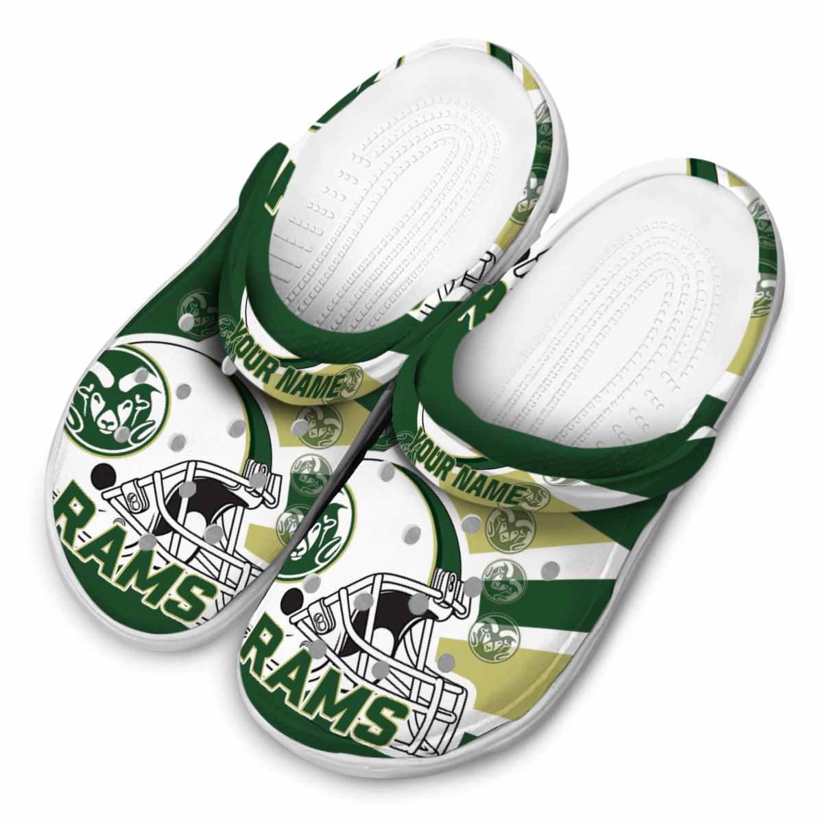 Merchidea Colorado State Rams NCAA Sport Crocs Crocband Clogs Shoes Comfortable For Men Women and Kids
