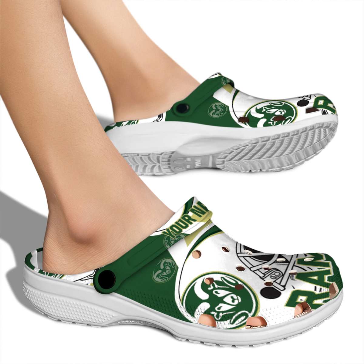 Merchidea Colorado State Rams NCAA Sport Crocs Crocband Clogs Shoes Comfortable For Men Women and Kids
