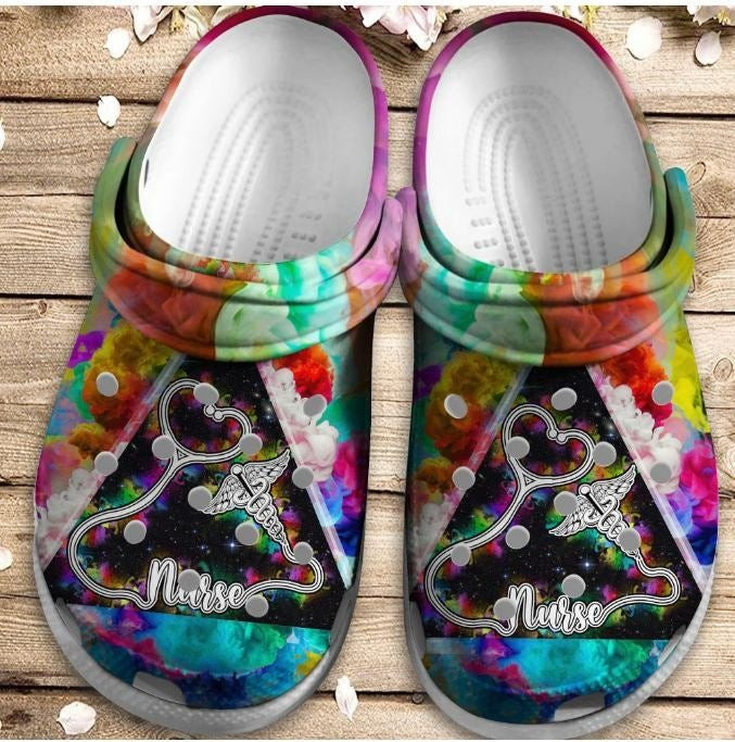 Merchidea Colorful Nurse Shoes - Magical World Of Nurse clog Birthday Gift For Men Women Friend