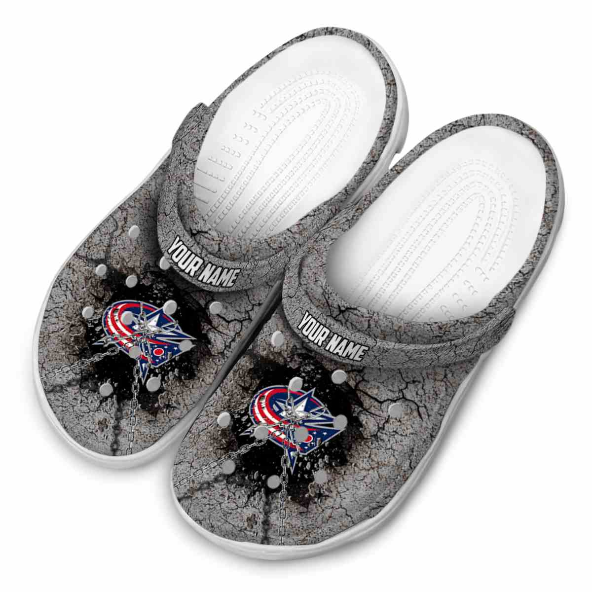 Merchidea Columbus Blue Jackets NHL Sport Crocs Crocband Clogs Shoes Comfortable For Men Women and Kids