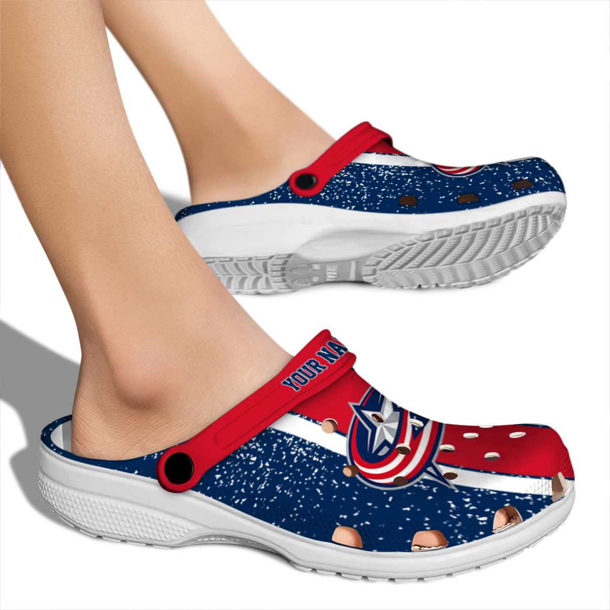 Merchidea Columbus Blue Jackets NHL Sport Crocs Crocband Clogs Shoes Comfortable For Men Women and Kids