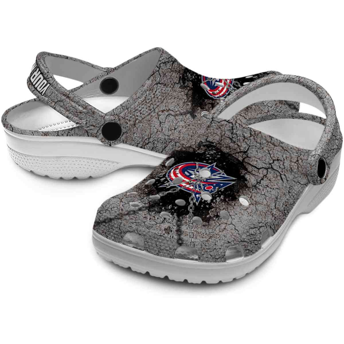 Merchidea Columbus Blue Jackets NHL Sport Crocs Crocband Clogs Shoes Comfortable For Men Women and Kids