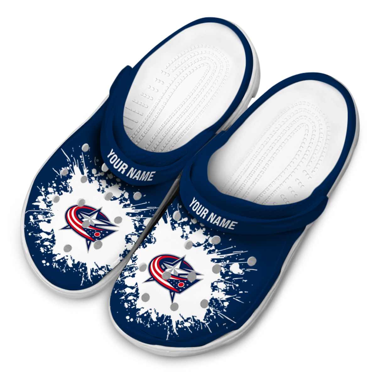 Merchidea Columbus Blue Jackets NHL Sport Crocs Crocband Clogs Shoes Comfortable For Men Women and Kids