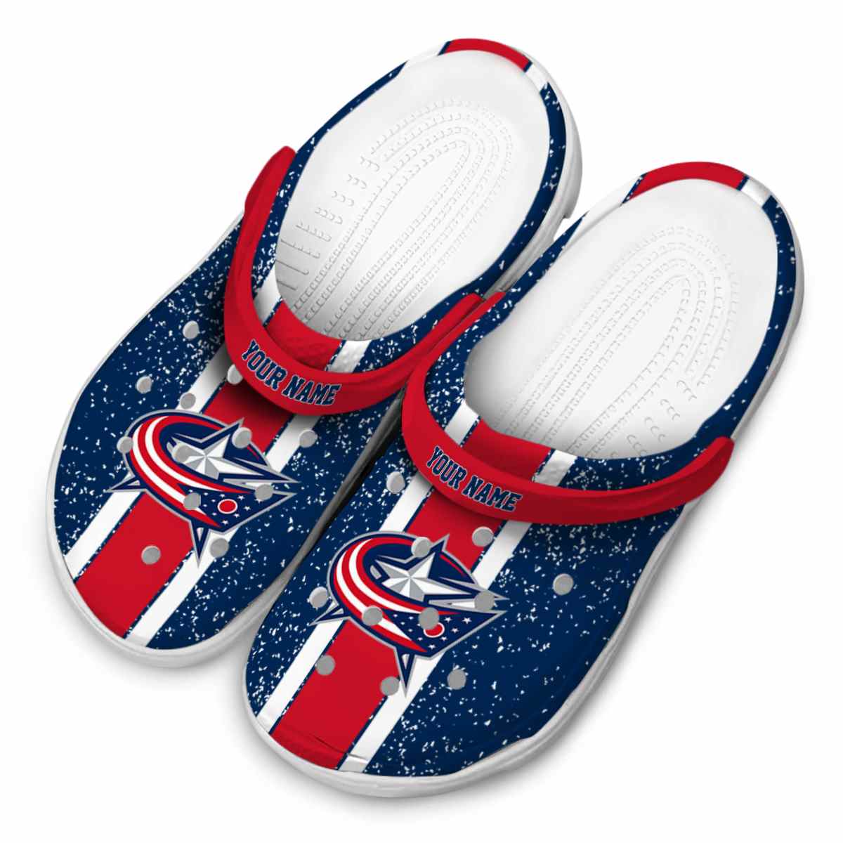 Merchidea Columbus Blue Jackets NHL Sport Crocs Crocband Clogs Shoes Comfortable For Men Women and Kids