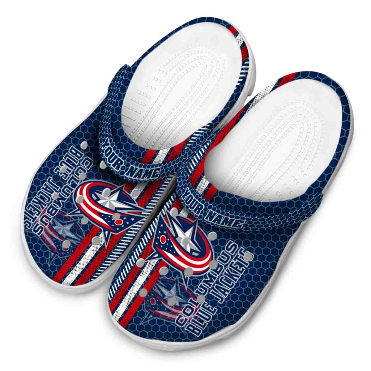 Merchidea Columbus Blue Jackets NHL Sport Crocs Crocband Clogs Shoes Comfortable For Men Women and Kids