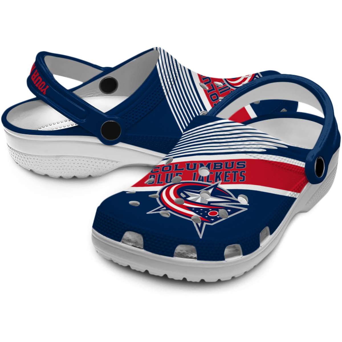 Merchidea Columbus Blue Jackets NHL Sport Crocs Crocband Clogs Shoes Comfortable For Men Women and Kids