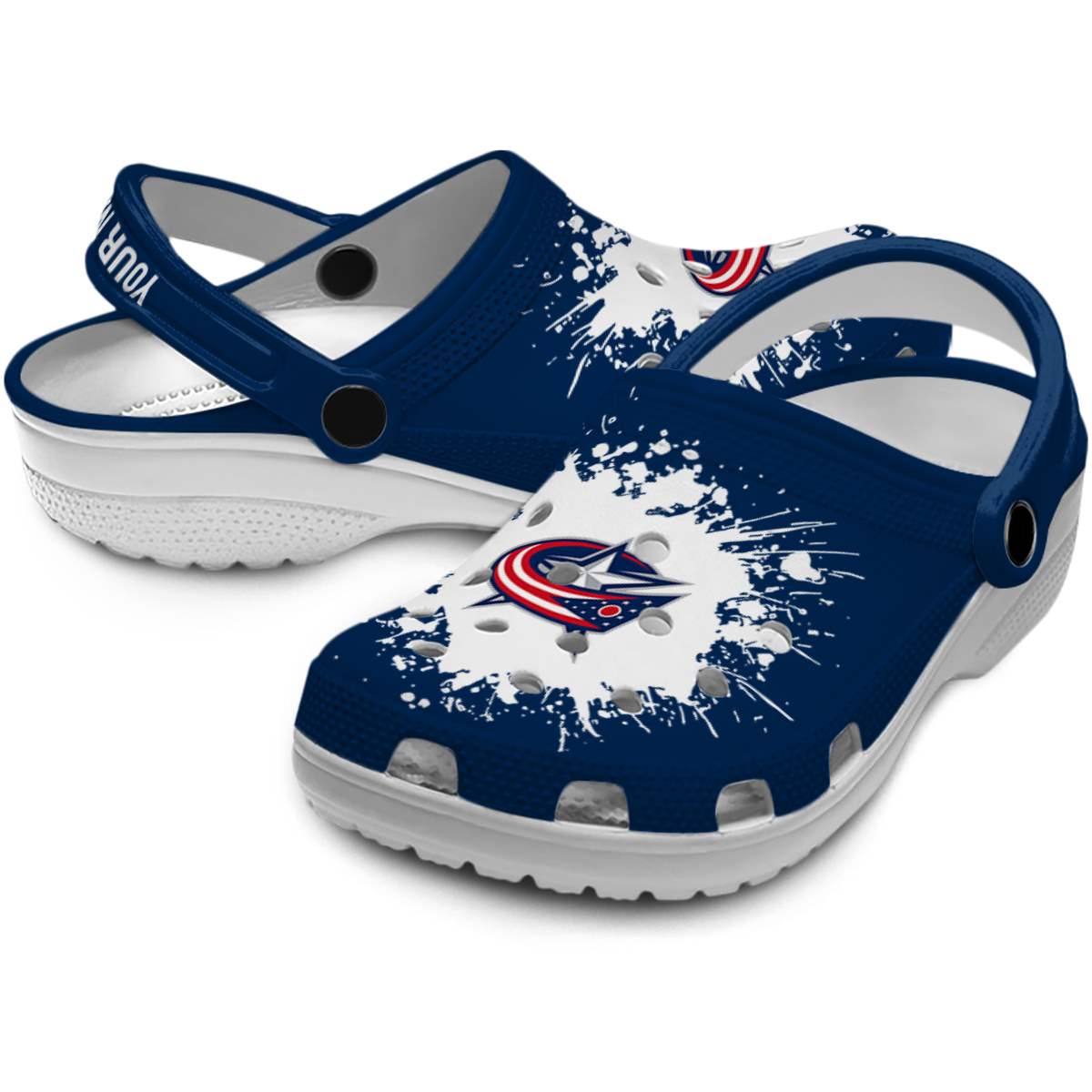 Merchidea Columbus Blue Jackets NHL Sport Crocs Crocband Clogs Shoes Comfortable For Men Women and Kids