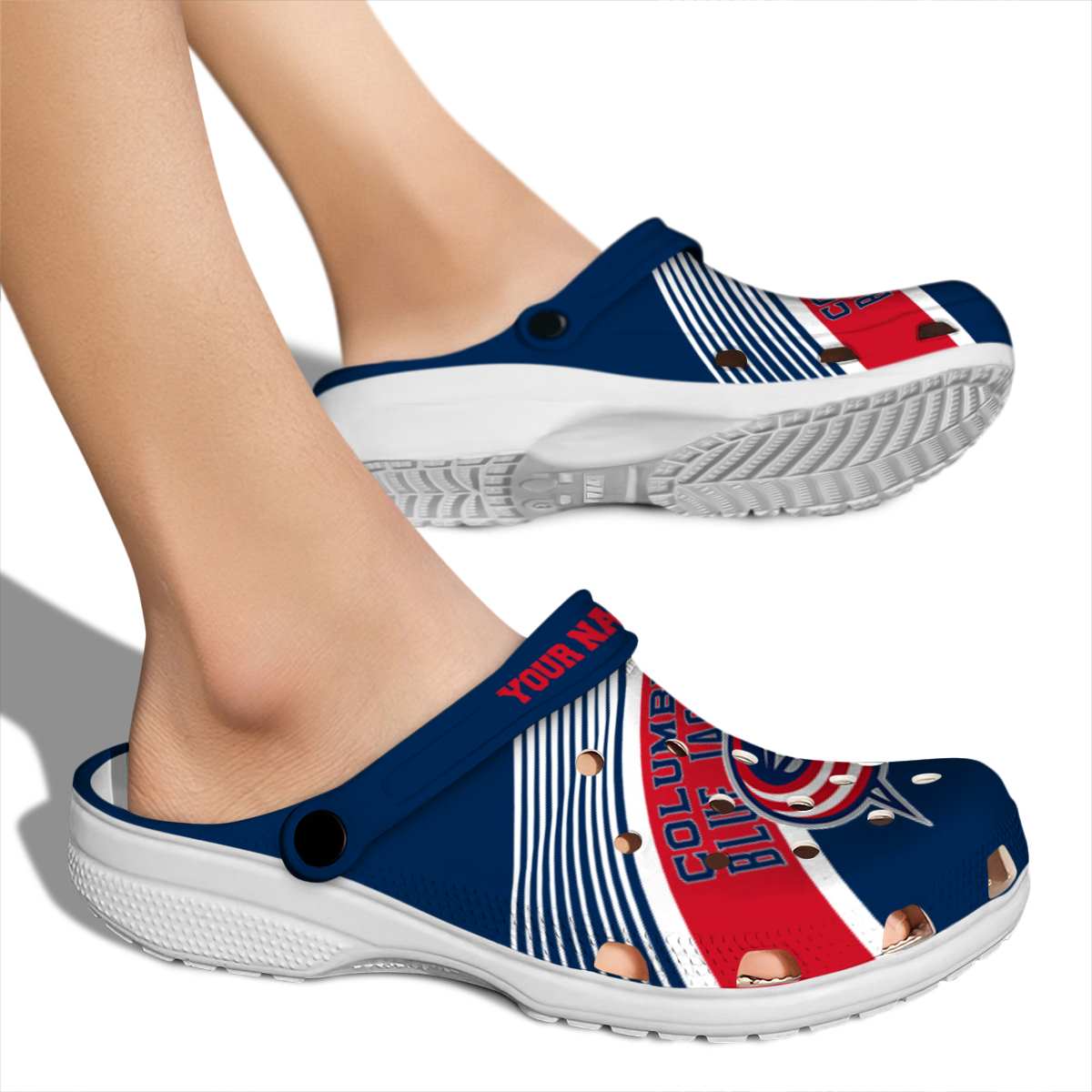 Merchidea Columbus Blue Jackets NHL Sport Crocs Crocband Clogs Shoes Comfortable For Men Women and Kids