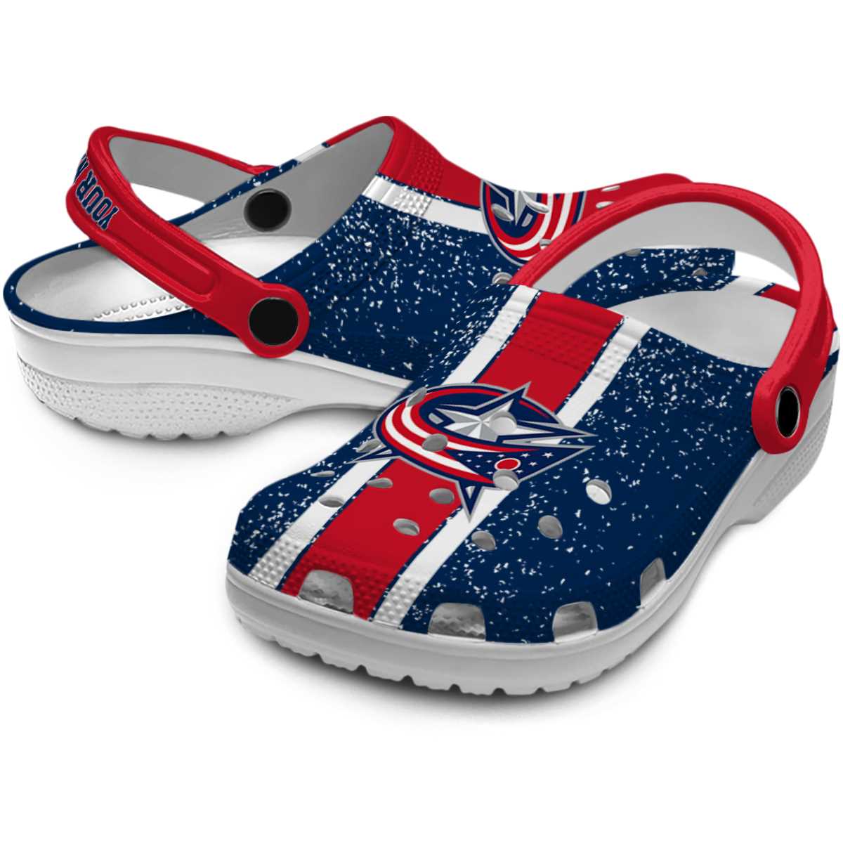 Merchidea Columbus Blue Jackets NHL Sport Crocs Crocband Clogs Shoes Comfortable For Men Women and Kids