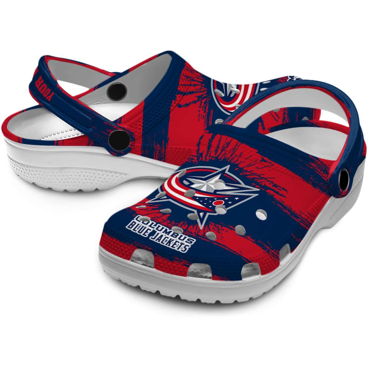 Merchidea Columbus Blue Jackets NHL Sport Crocs Crocband Clogs Shoes Comfortable For Men Women and Kids
