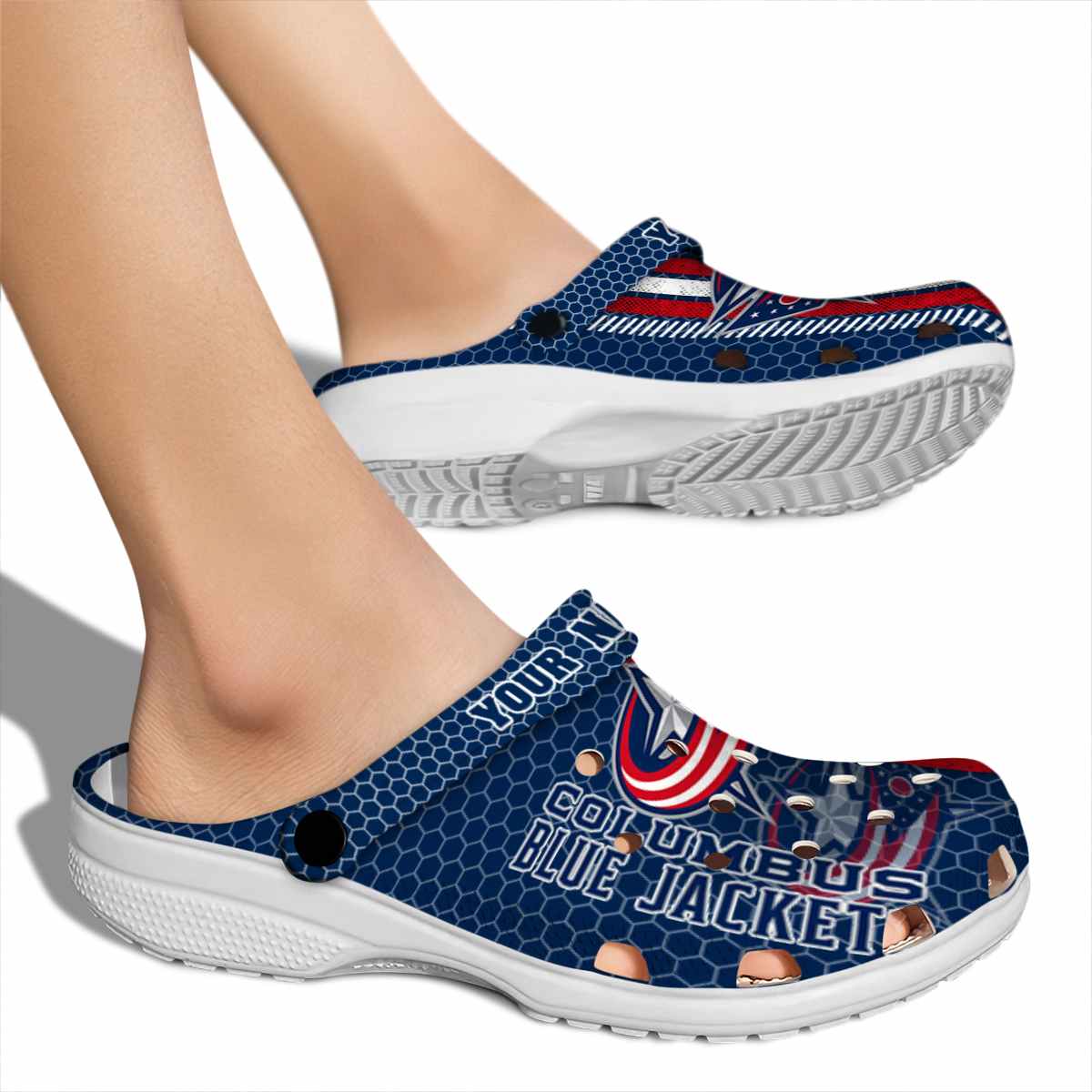 Merchidea Columbus Blue Jackets NHL Sport Crocs Crocband Clogs Shoes Comfortable For Men Women and Kids