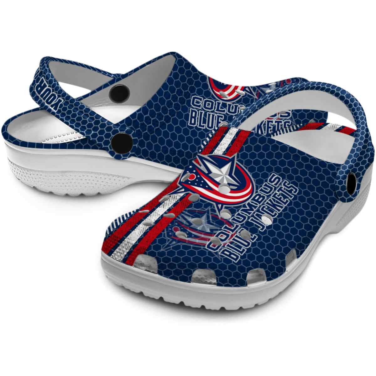 Merchidea Columbus Blue Jackets NHL Sport Crocs Crocband Clogs Shoes Comfortable For Men Women and Kids