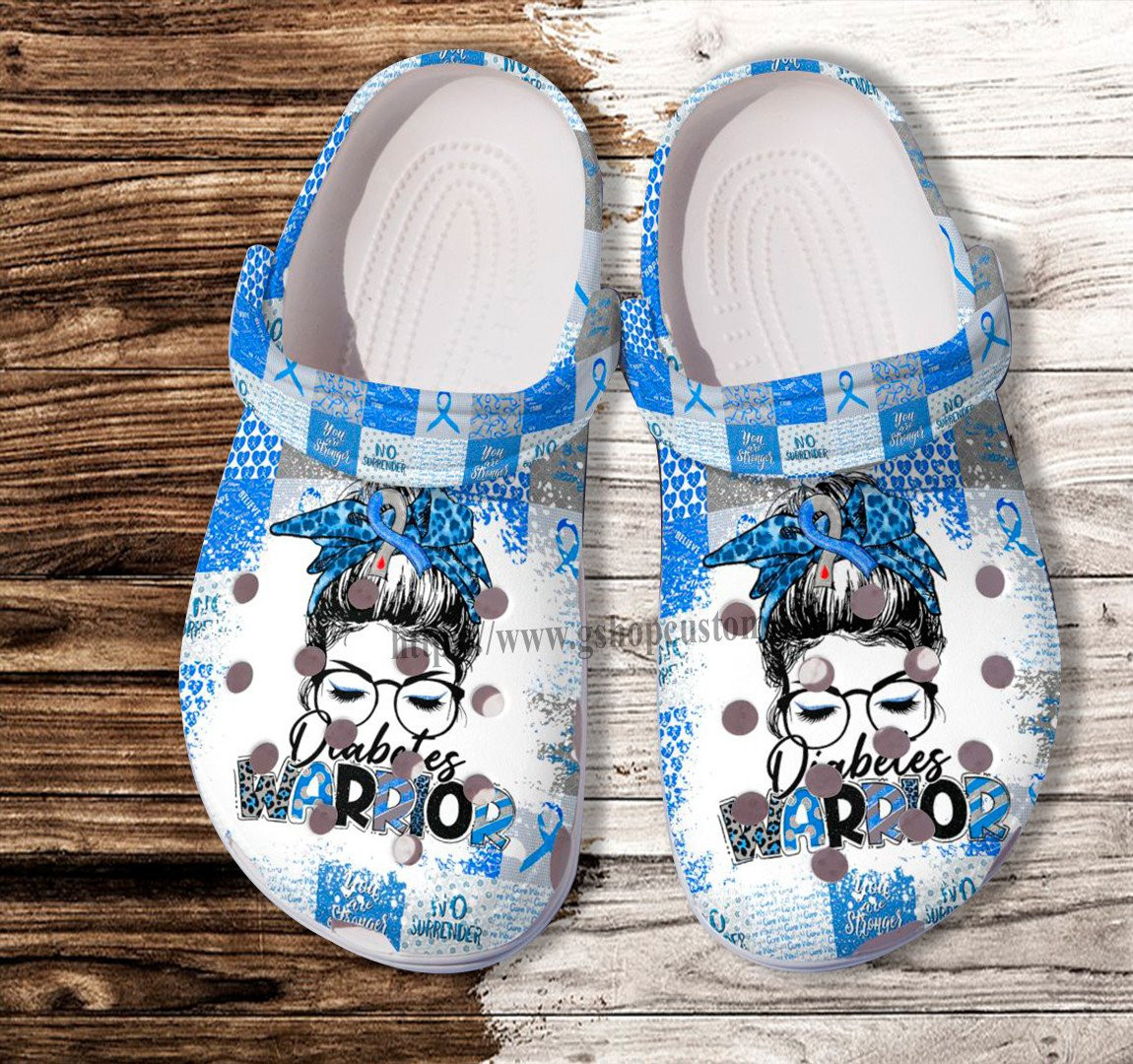 Merchidea Cool Girl Diabetes Warrior Wear Blue Shoes - Diabetes Awareness Shoes Croc Clogs