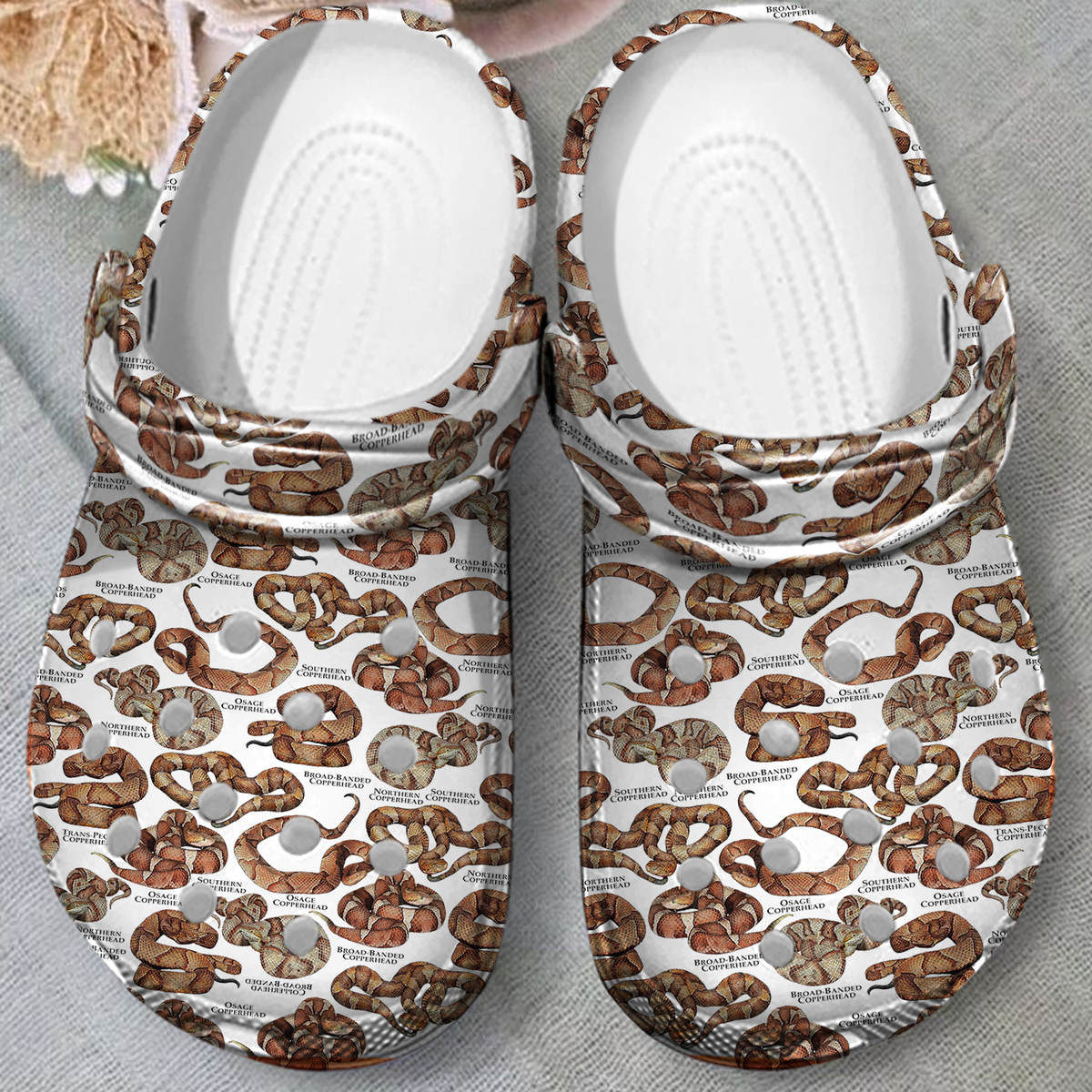 Merchidea Copperhead Snakes Of North America Crocs Crocband Clogs Shoes Comfortable For Men Women and Kids