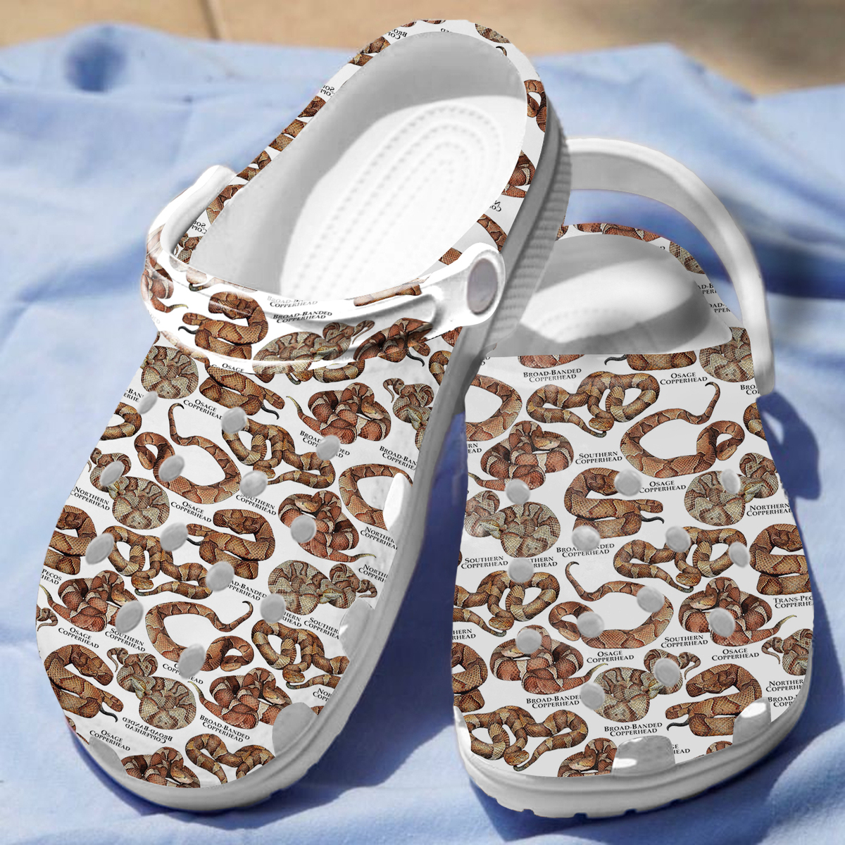 Merchidea Copperhead Snakes Of North America Crocs Crocband Clogs Shoes Comfortable For Men Women and Kids
