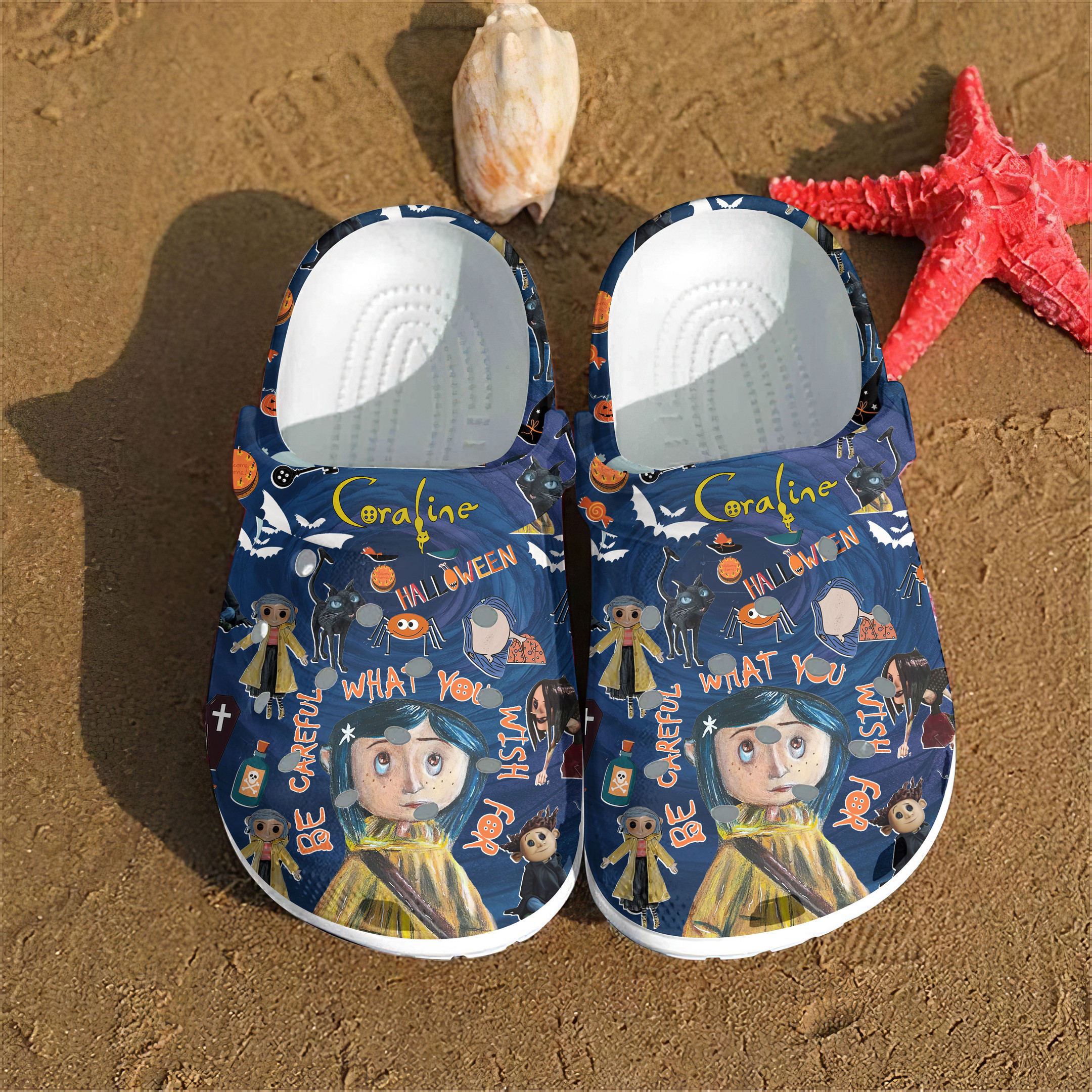 Merchidea Coraline Cartoon Crocs Crocband Clogs Shoes Comfortable For Men Women and Kids