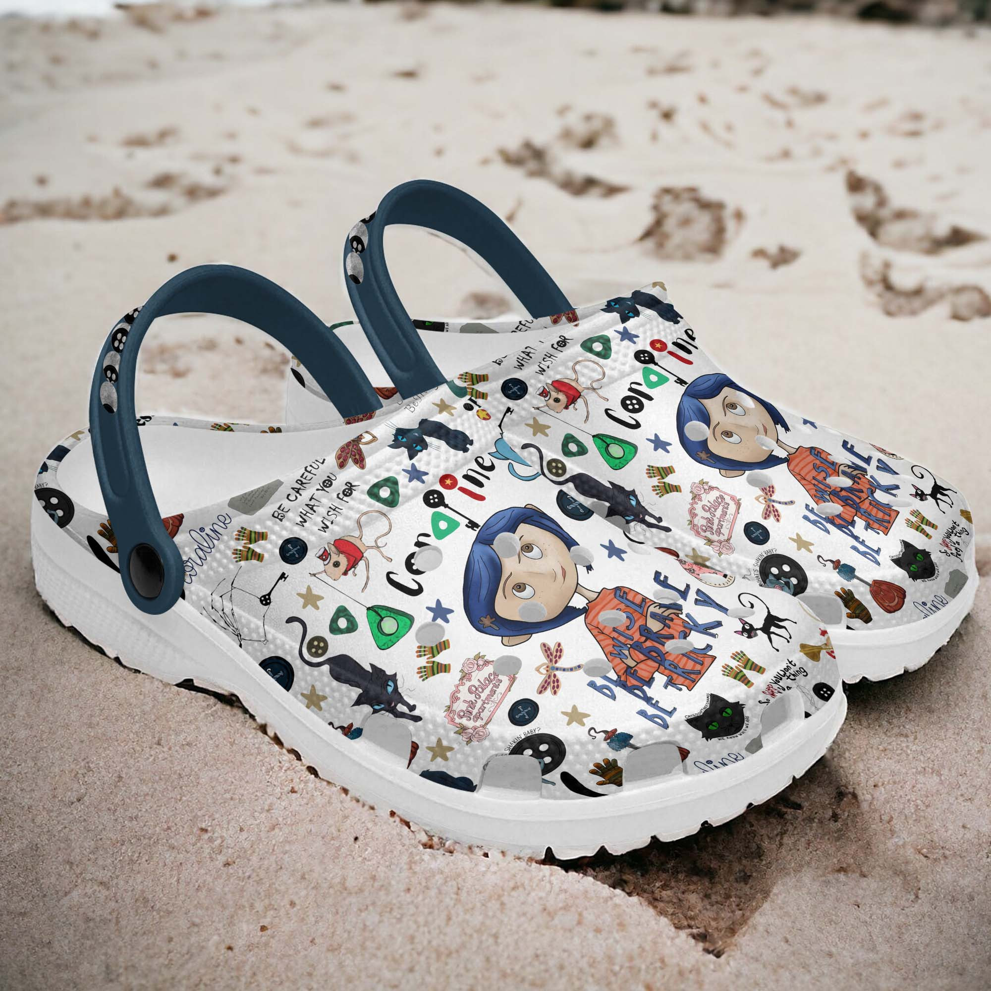 Merchidea Coraline Cartoon Crocs Crocband Clogs Shoes Comfortable For Men Women and Kids