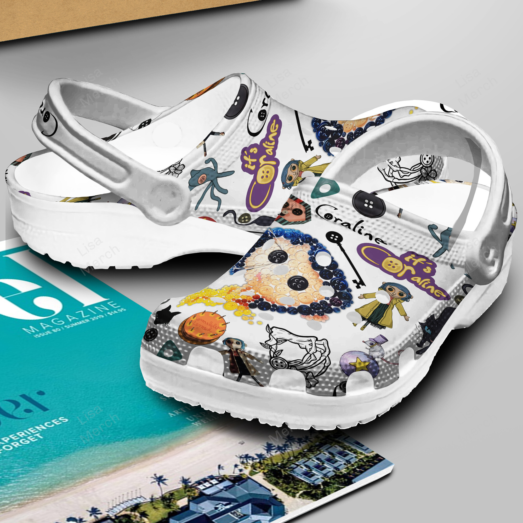 Merchidea Coraline Cartoon Crocs Crocband Clogs Shoes Comfortable For Men Women and Kids