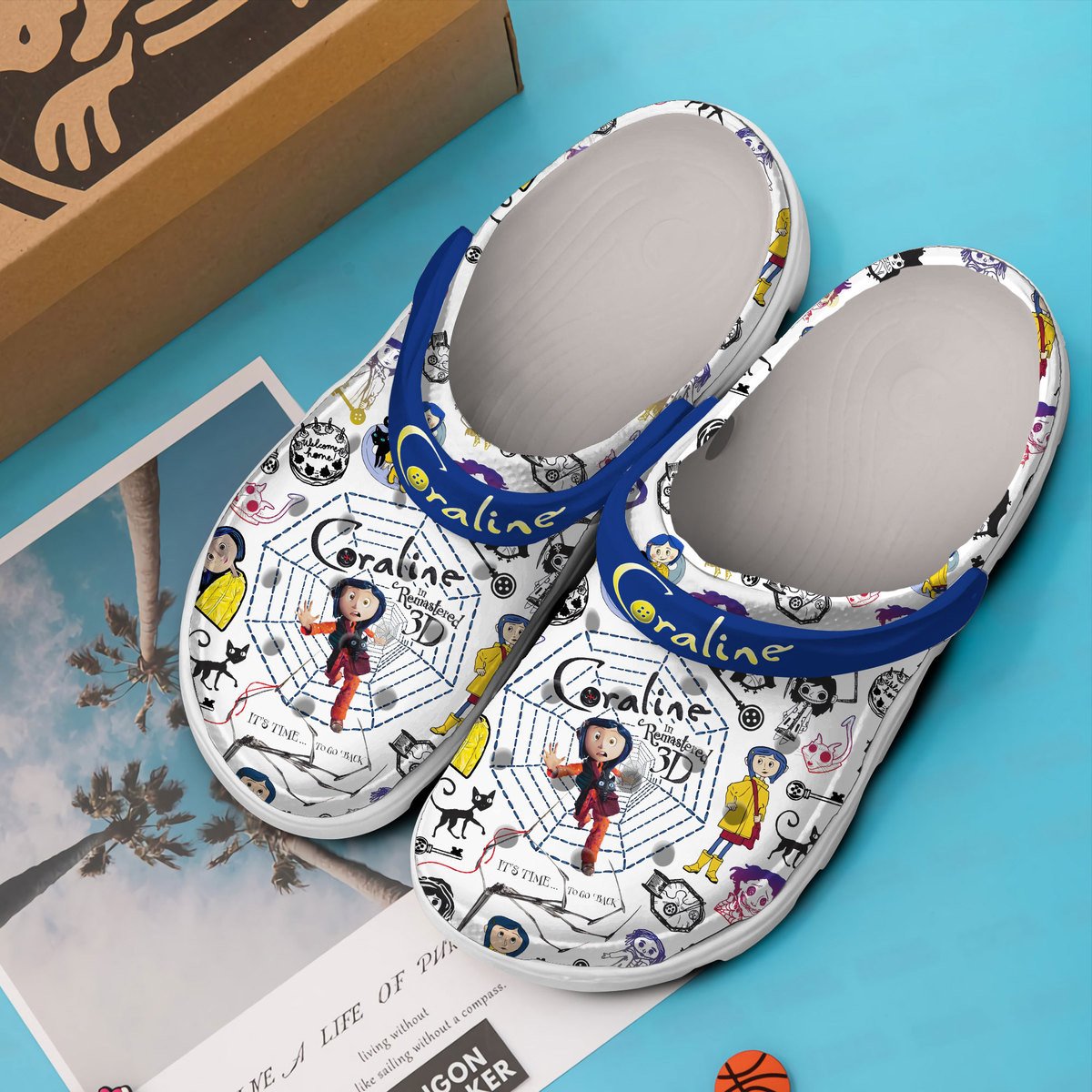 Merchidea Coraline Movie Crocs Crocband Clogs Shoes Comfortable For Men Women and Kids