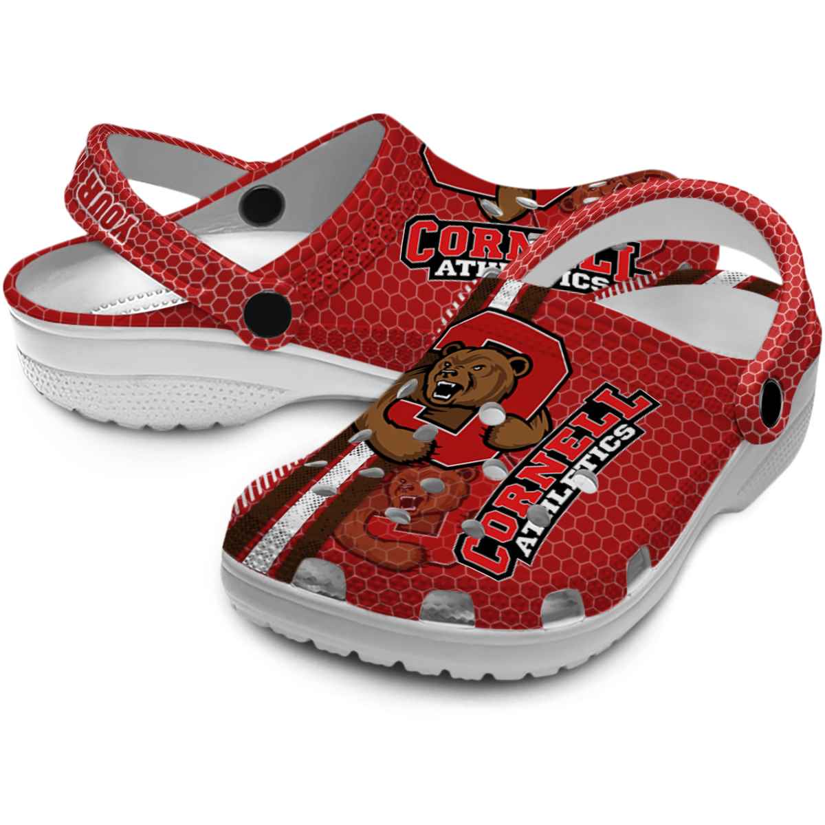 Merchidea Cornell Big Red NCAA Sport Crocs Crocband Clogs Shoes Comfortable For Men Women and Kids