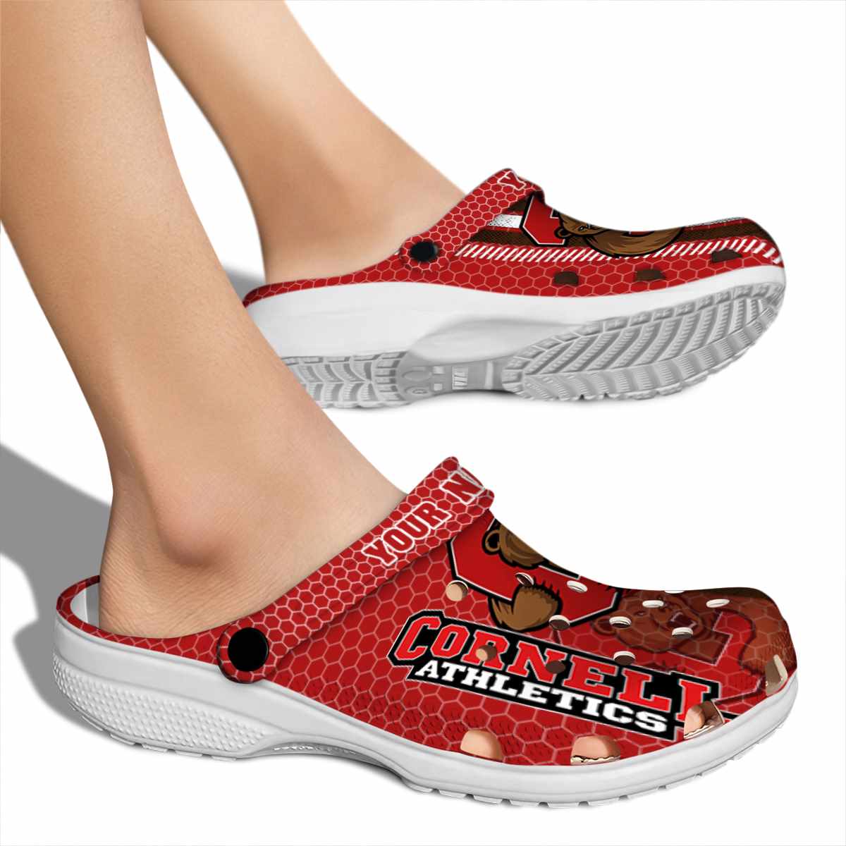 Merchidea Cornell Big Red NCAA Sport Crocs Crocband Clogs Shoes Comfortable For Men Women and Kids