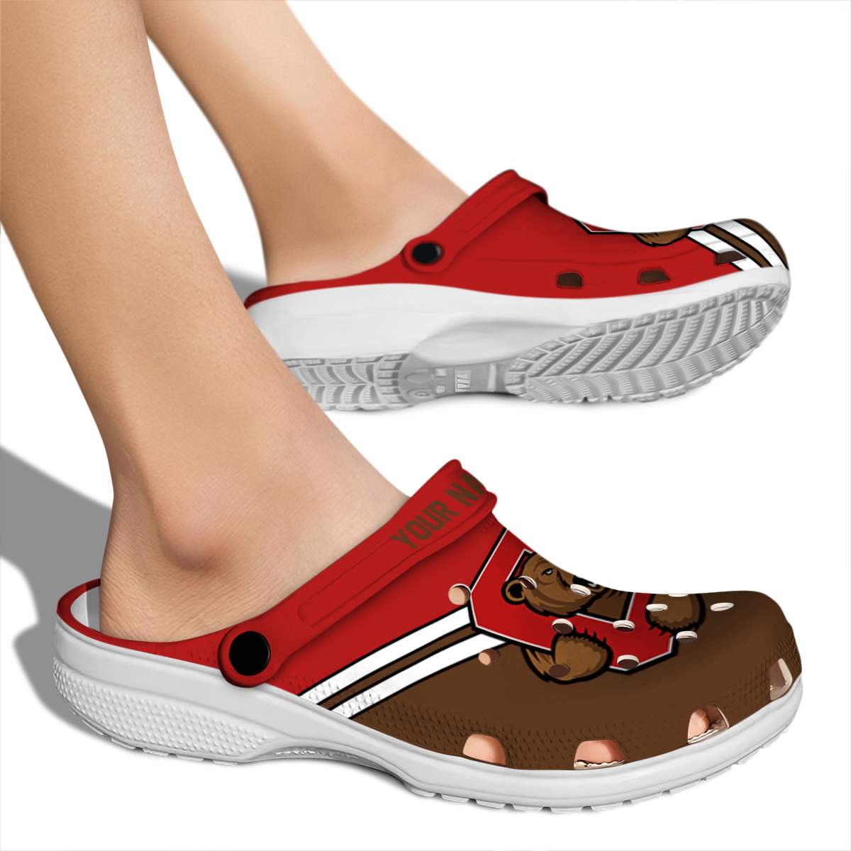 Merchidea Cornell Big Red NCAA Sport Crocs Crocband Clogs Shoes Comfortable For Men Women and Kids