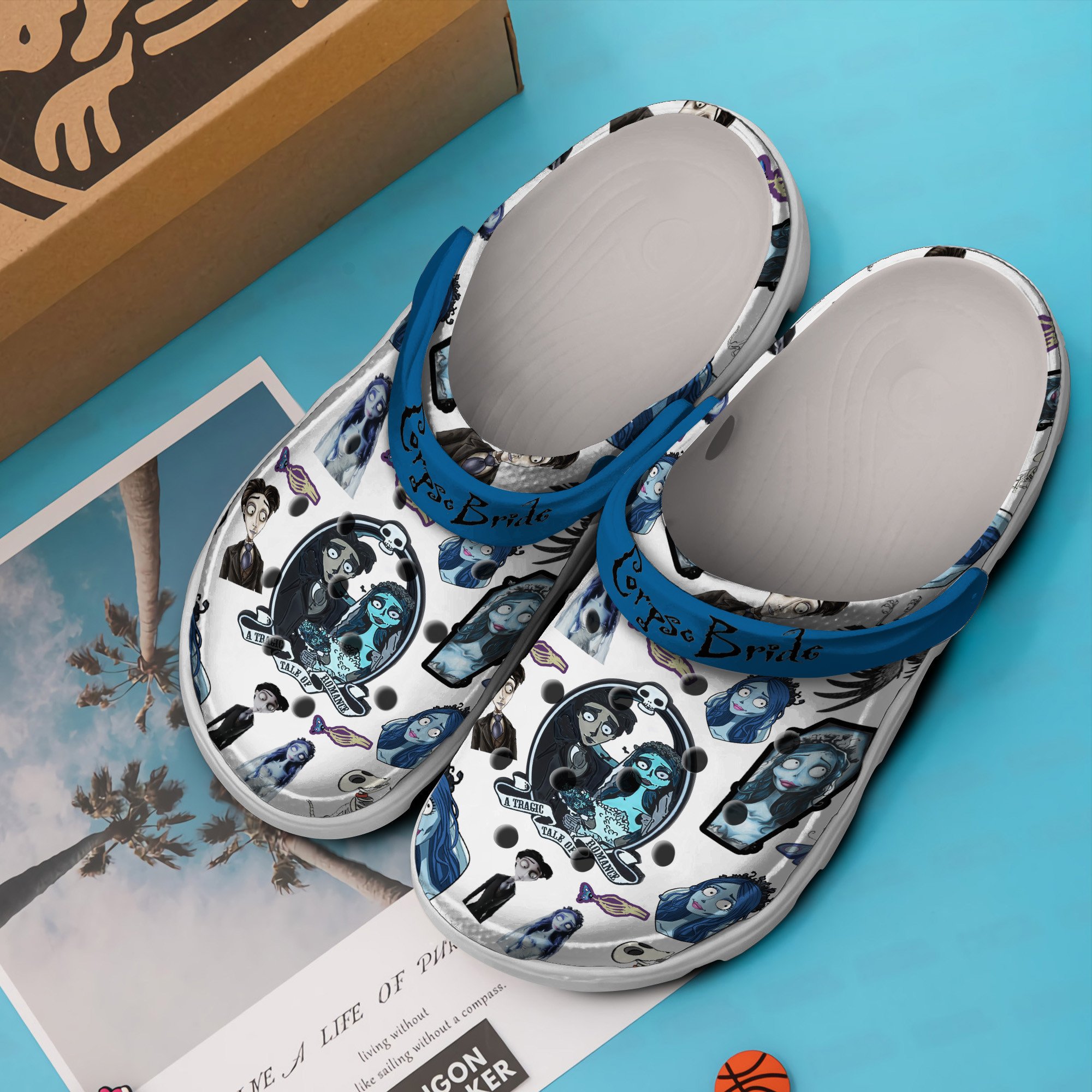 Merchidea Corpse Bride Cartoon Crocs Crocband Clogs Shoes Comfortable For Men Women and Kids