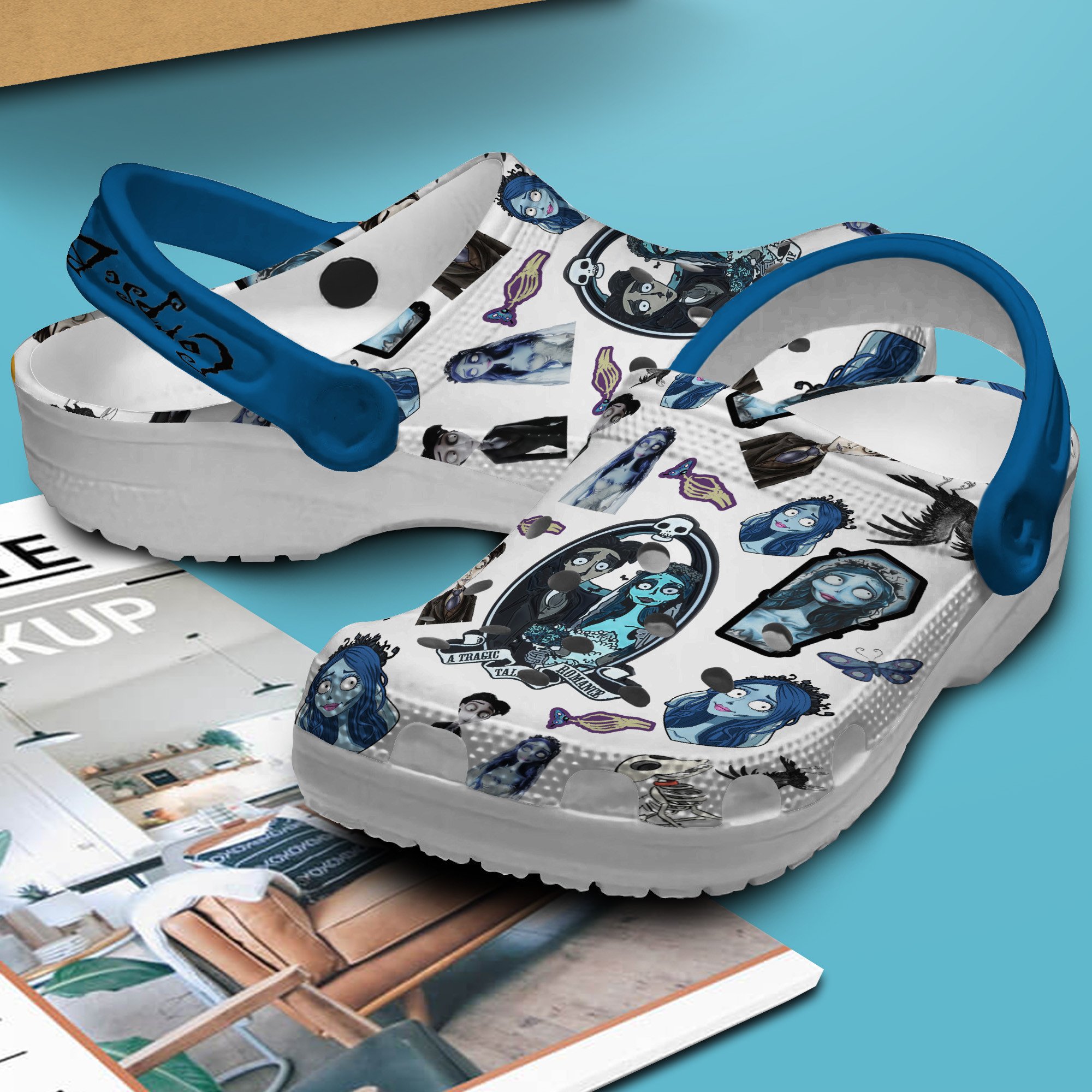 Merchidea Corpse Bride Cartoon Crocs Crocband Clogs Shoes Comfortable For Men Women and Kids