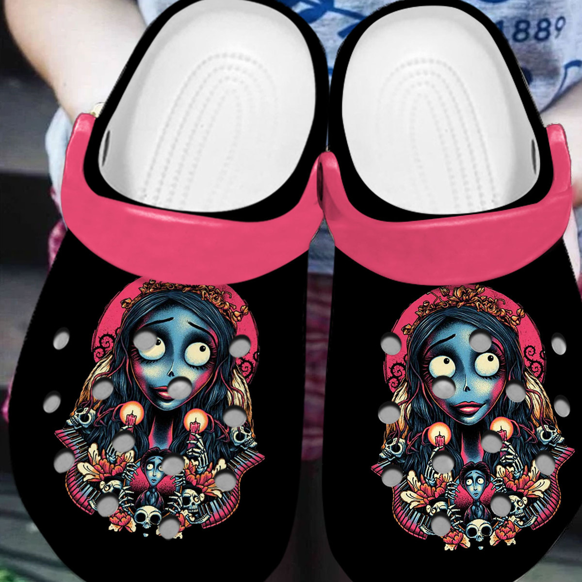 Merchidea Corpse Bride Movie Crocs Crocband Clogs Shoes Comfortable For Men Women and Kids