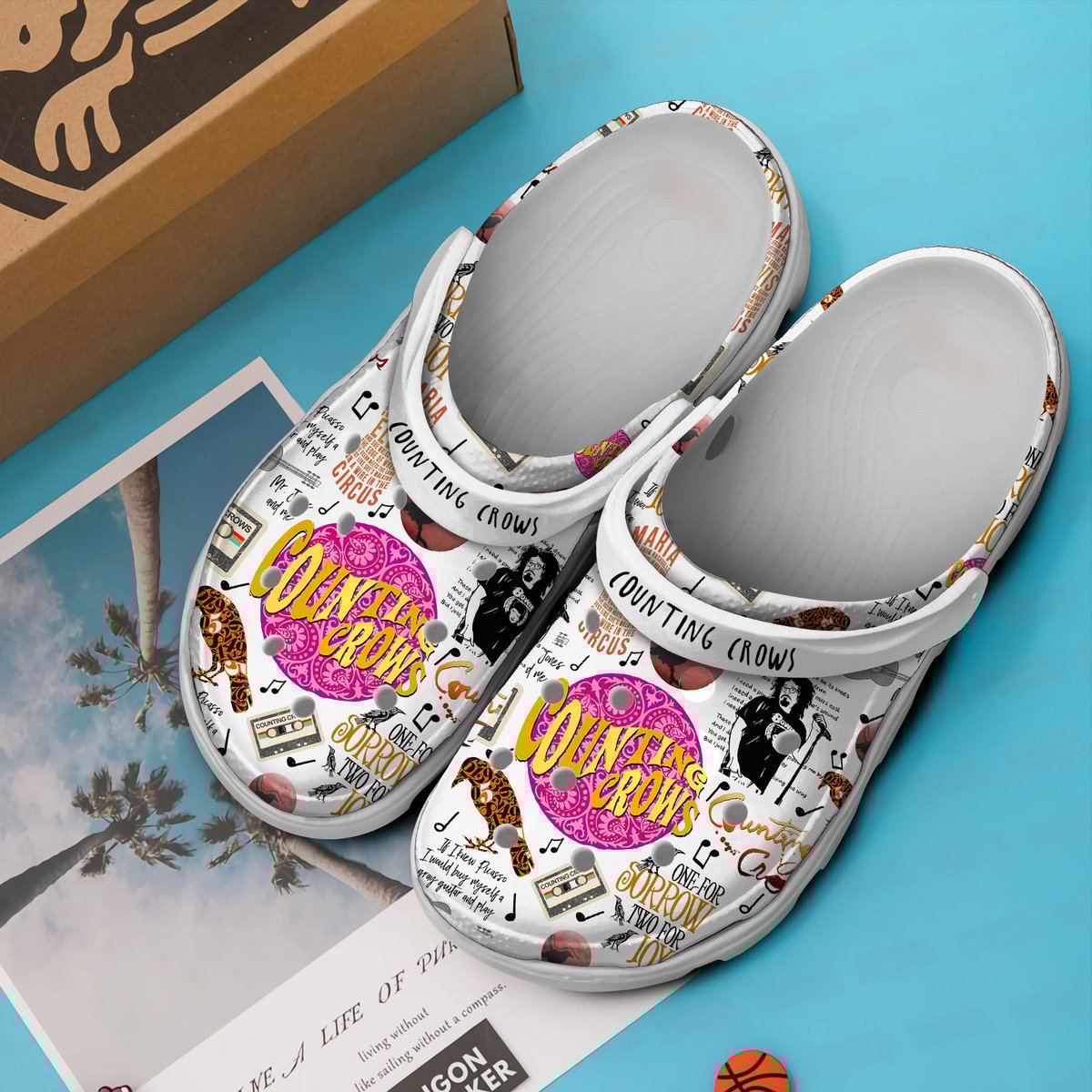 Merchidea Counting Crows Music Crocs Crocband Clogs Shoes Comfortable For Men Women and Kids