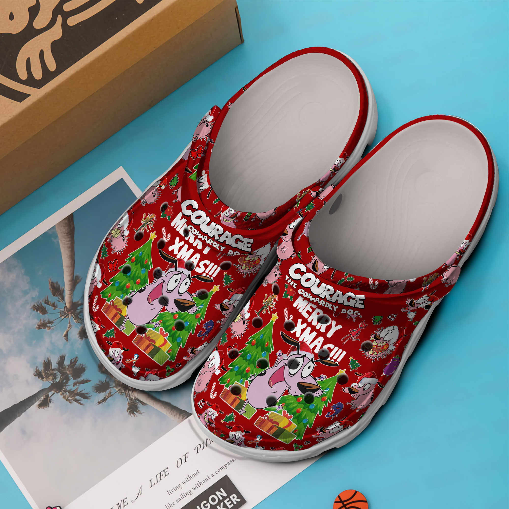 Merchidea Courage The Cowardly Dog TV Series Crocs Crocband Clogs Shoes Comfortable For Men Women and Kids