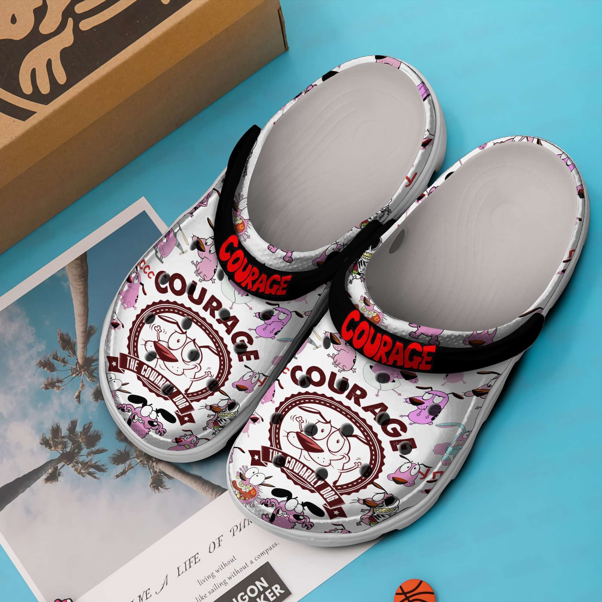 Merchidea Courage The Cowardly Dog TV Series Crocs Crocband Clogs Shoes Comfortable For Men Women and Kids