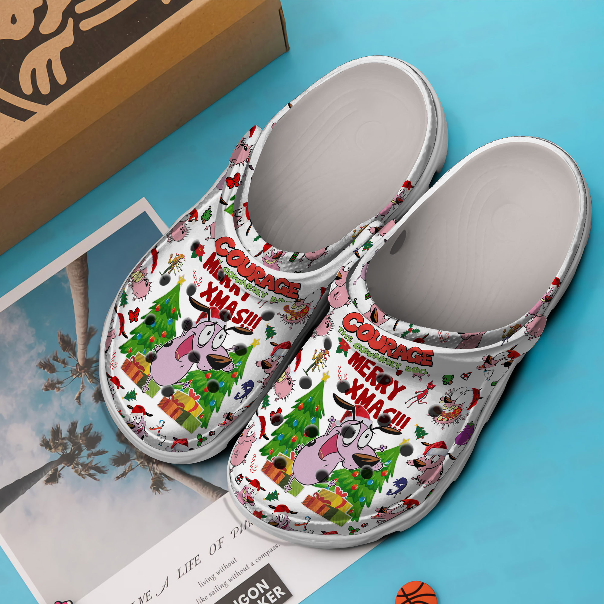 Merchidea Courage The Cowardly Dog TV Series Crocs Crocband Clogs Shoes Comfortable For Men Women and Kids