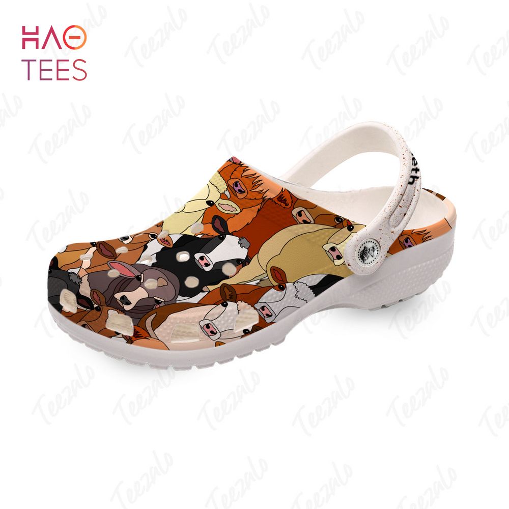 Merchidea Cow Face Animal Crocs Crocband Clogs Shoes Comfortable For Men Women and Kids