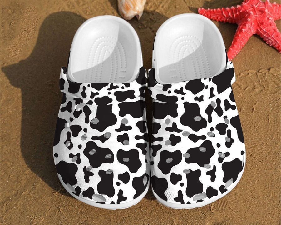 Merchidea Cow Pattern Skin Dairy Farmer Cattle Lovers Birthday Him Clog Shoes