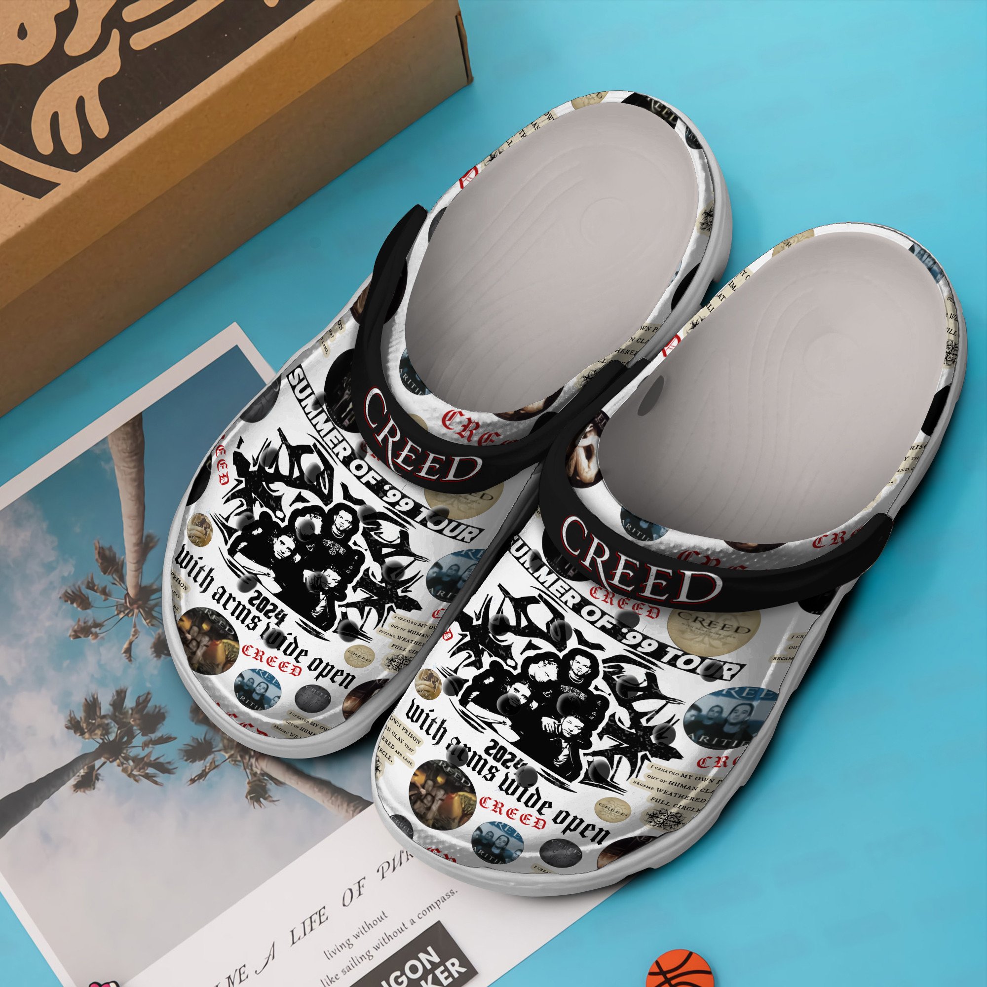 Merchidea Creed The 2024 Summer Of 99 Tour Music Crocs Crocband Clogs Shoes Comfortable For Men Women and Kids