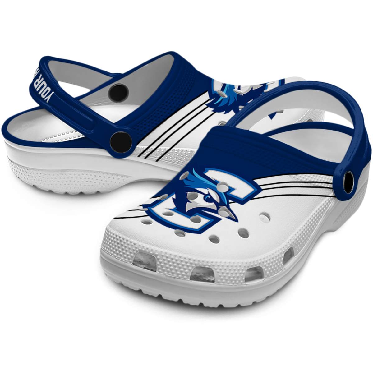 Merchidea Creighton Bluejays NCAA Sport Crocs Crocband Clogs Shoes Comfortable For Men Women and Kids