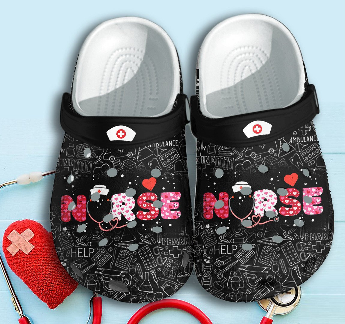 Merchidea Cute Black Nurse Shoes Clogs Gift For Graduation