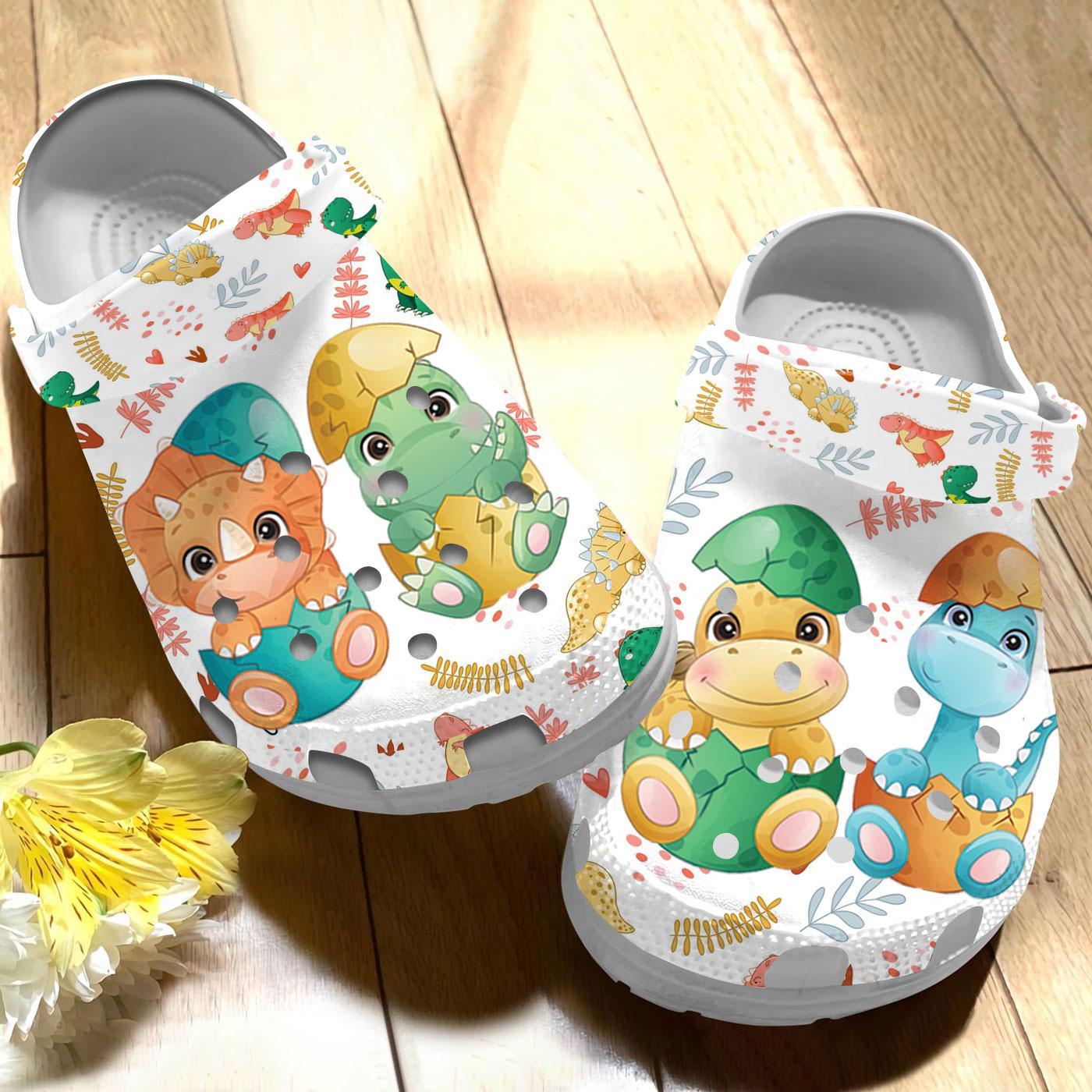 Merchidea Cute Dinosaur Crocs Crocband Clogs Shoes Comfortable For Men Women and Kids