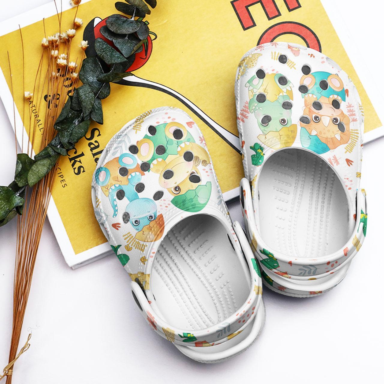 Merchidea Cute Dinosaur Crocs Crocband Clogs Shoes Comfortable For Men Women and Kids