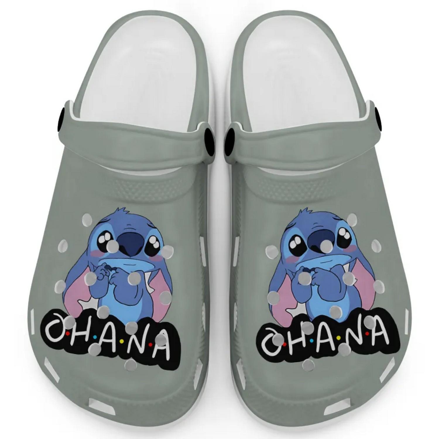 Merchidea Cute Ohana Stitch Cartoon Mystic Orchid Crocs Crocband Clogs Shoes Comfortable For Men Women and Kids