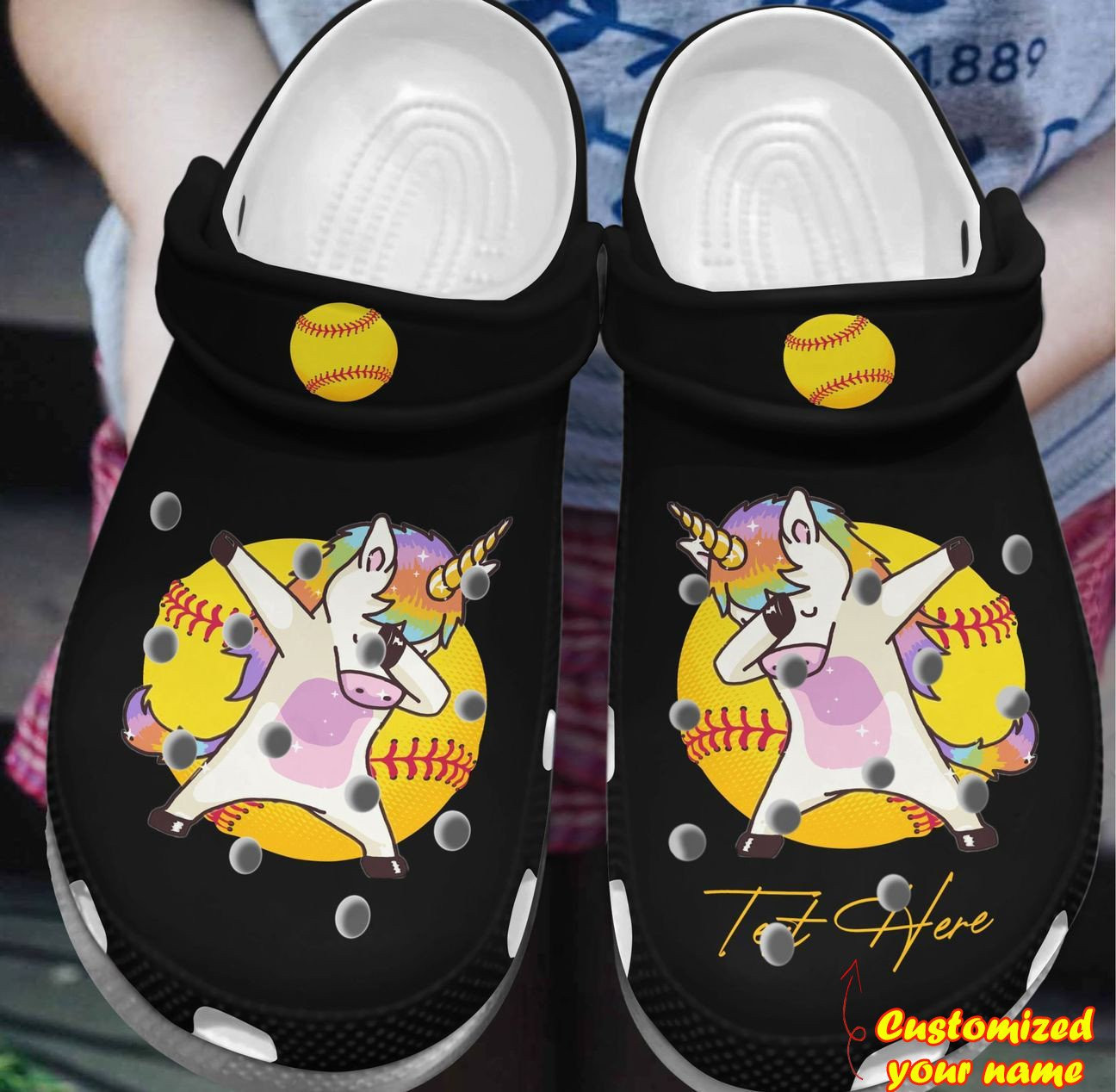 Merchidea Cute Unicorn Softball clog Shoes Softball