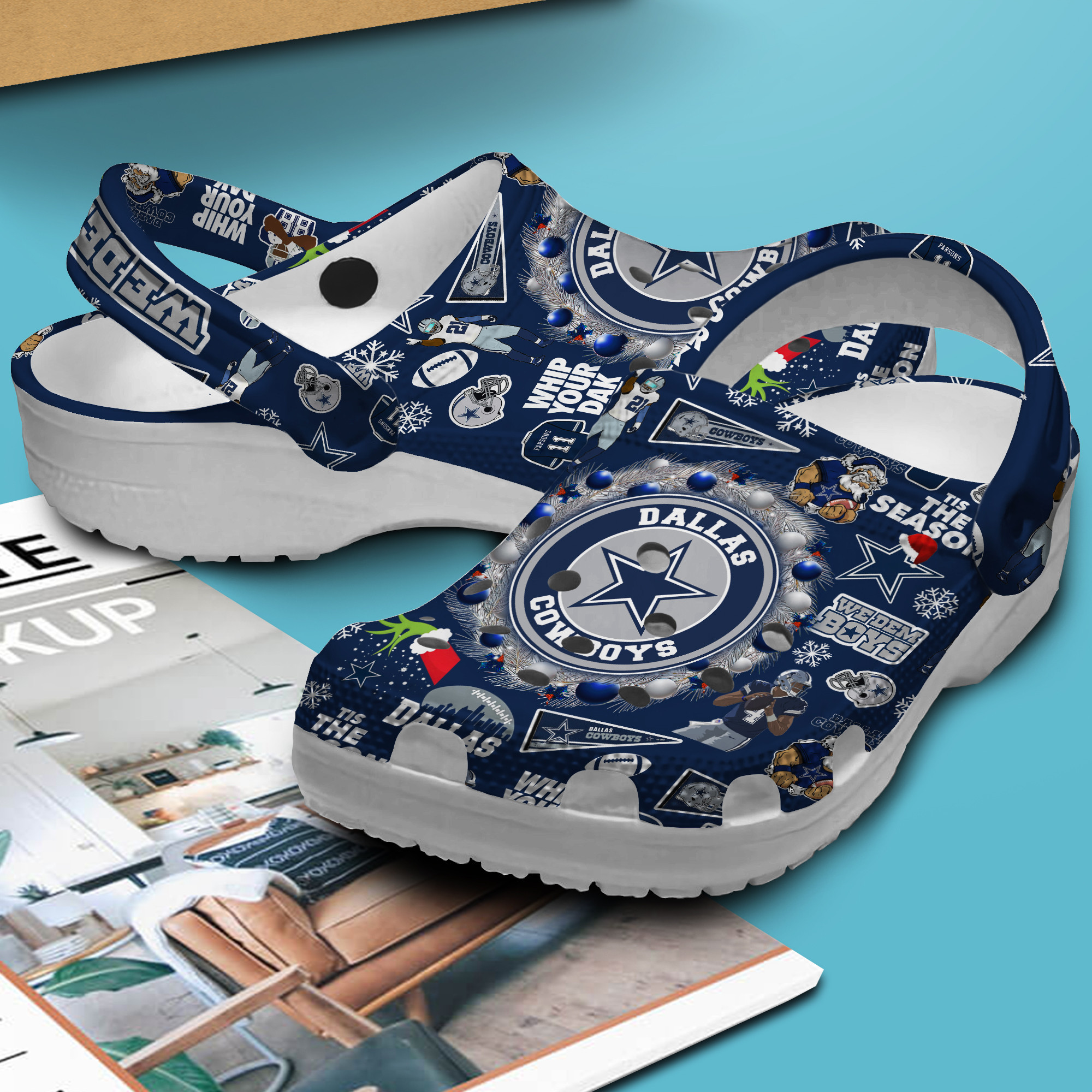 Merchidea Dallas Cowboys NFL Sport Crocs Crocband Clogs Shoes Comfortable For Men Women and Kids