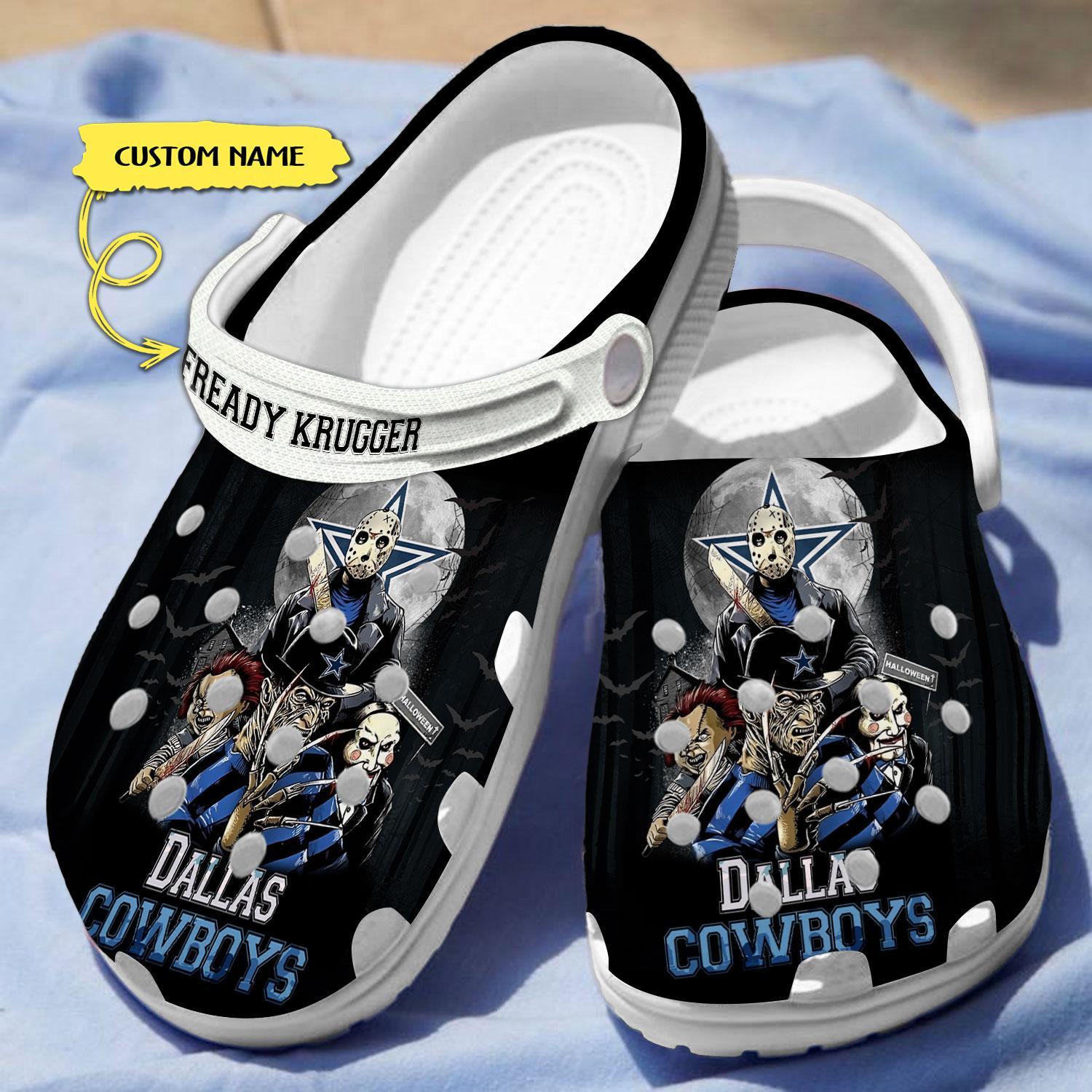 Merchidea Dallas Cowboys NFL Sport Crocs Crocband Clogs Shoes Comfortable For Men Women and Kids