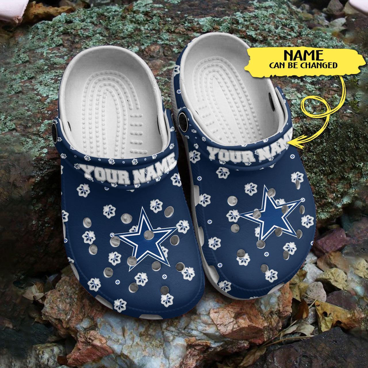 Merchidea Dallas Cowboys NFL Sport Crocs Crocband Clogs Shoes Comfortable For Men Women and Kids