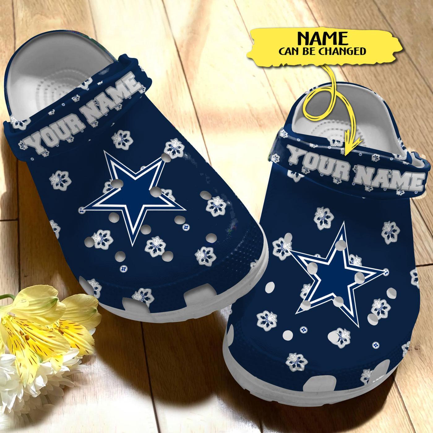 Merchidea Dallas Cowboys NFL Sport Crocs Crocband Clogs Shoes Comfortable For Men Women and Kids