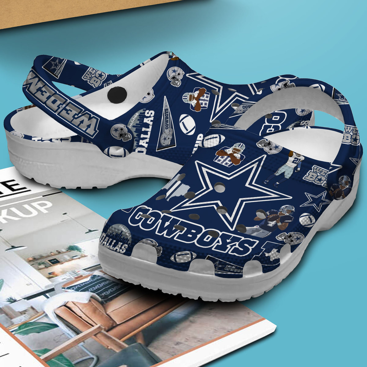 Merchidea Dallas Cowboys NFL Sport Crocs Crocband Clogs Shoes Comfortable For Men Women and Kids