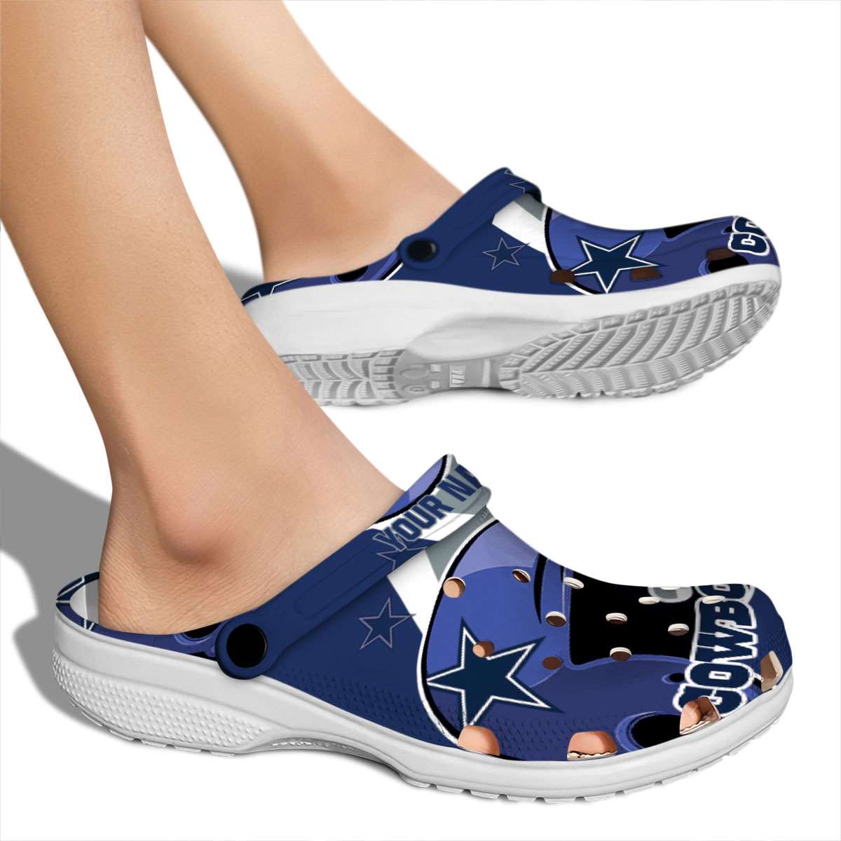 Merchidea Dallas Cowboys NFL Sport Crocs Crocband Clogs Shoes Comfortable For Men Women and Kids